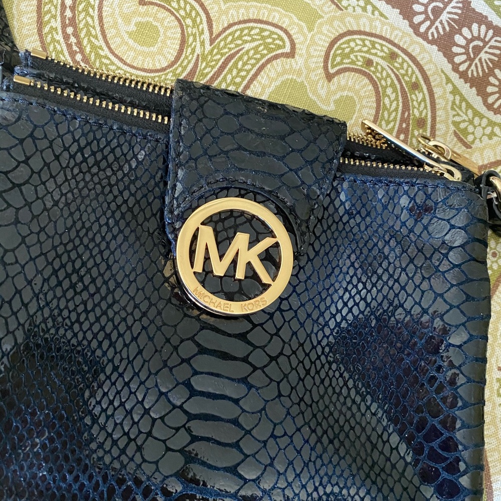 Michael Kors Black Snakeskin Crossbody
